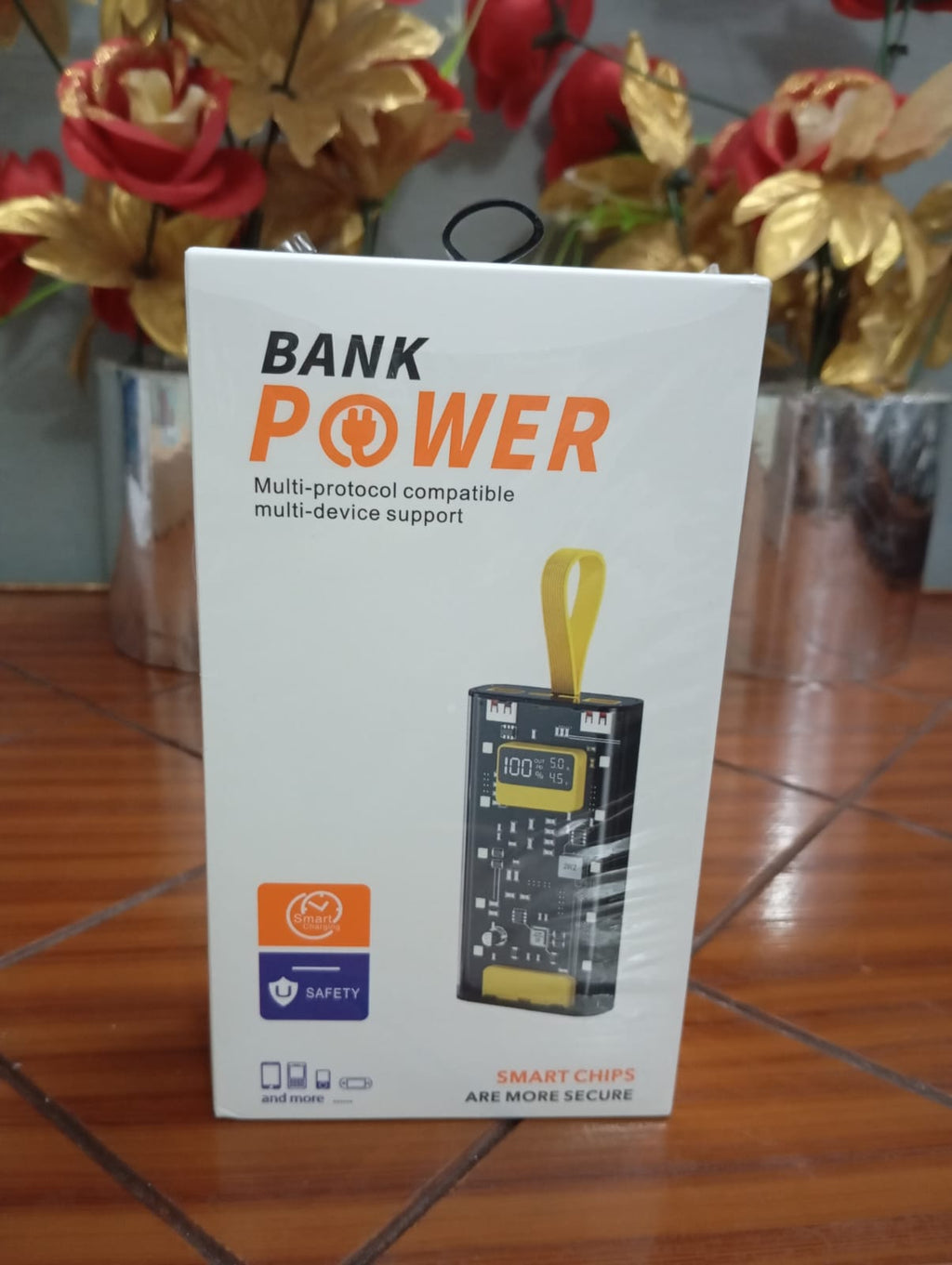 Transparent Power Bank 20000 mAh With Emergency Lights Digital Display Black Colour Fast Charging Portable Charger