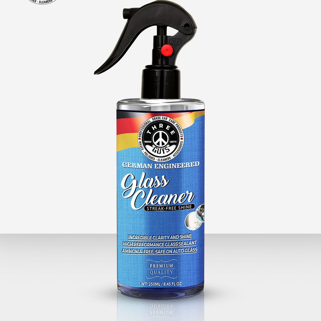 THREE GUYS Glass Cleaner Spray 250ml | Streak-Free Shine for Car & Home | German Engineered Auto Glass & Window Cleaner