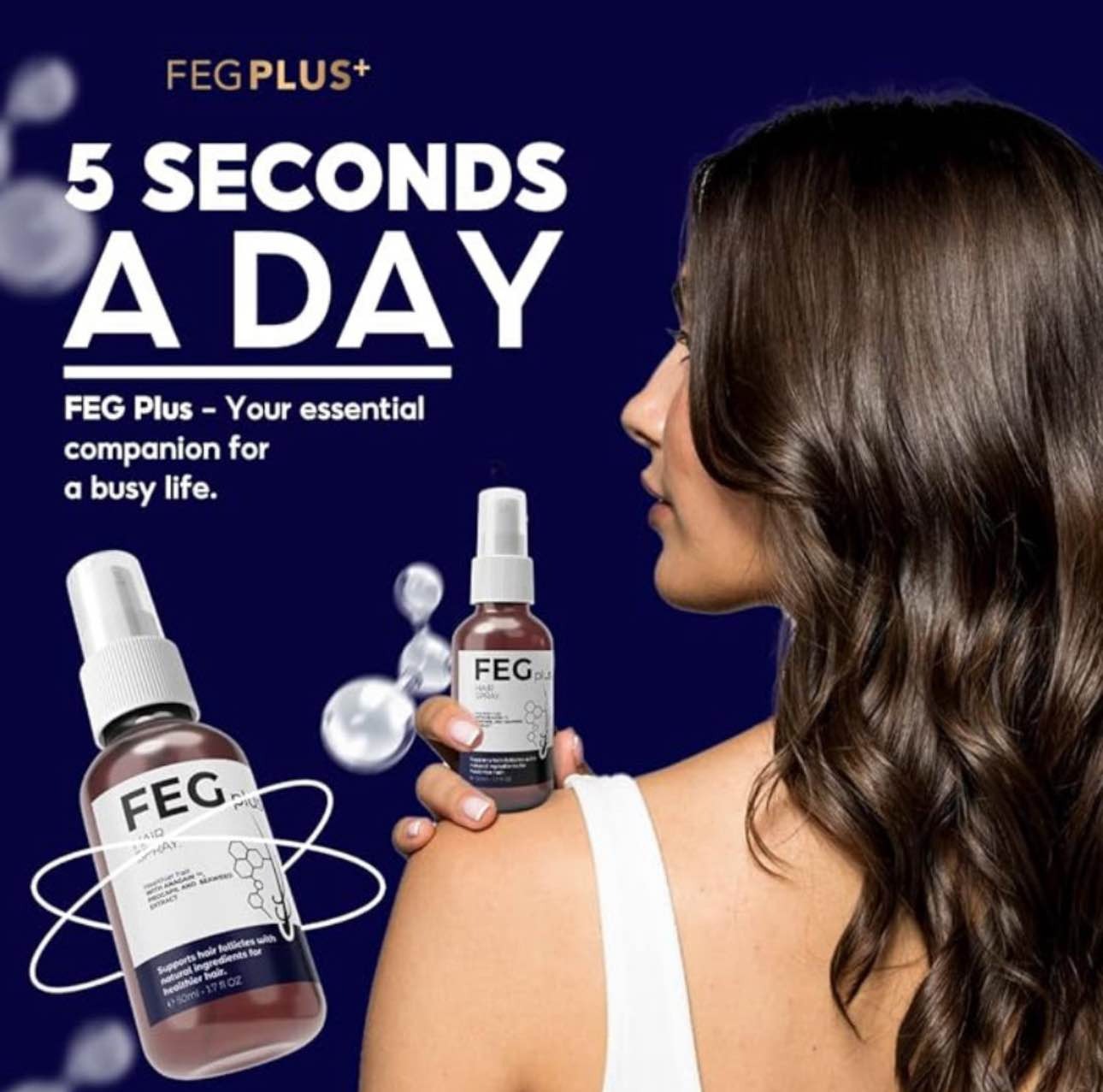 FEG PLUS Hair Growth Serum & Spray �50ml Advanced Formula for Men & Women, Stronger, Thicker Hair