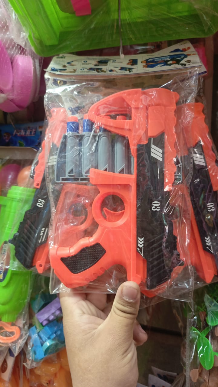 Nerf Gun 288-03 Soft Bullets Dart Blaster �Original Imported Multicolor Toy Gun for Kids (Random Color)