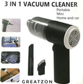 3 in 1 Portable Wireless Vacuum Cleaner �High Power Suction, Air Pump & Duster for Home, Car & Laptop