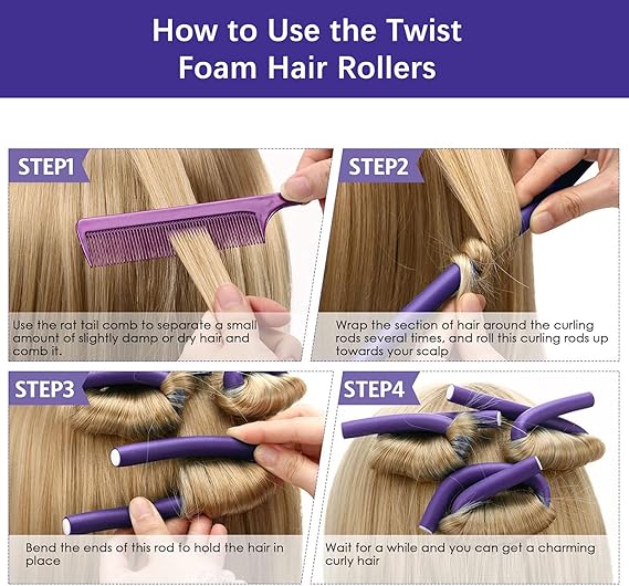 Pack of 10 Hair Rollers Papilotten Hair – photo 4