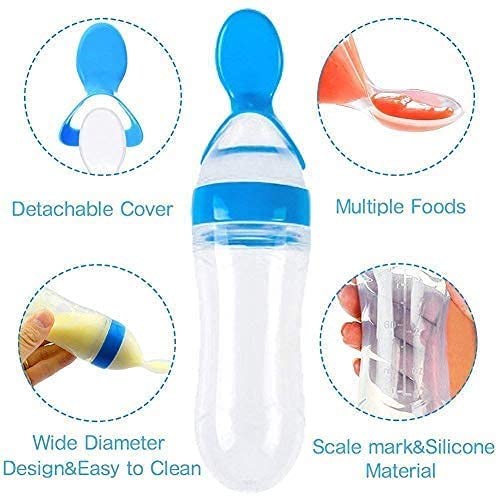 Silicone Bottle Feeding Baby Spoon Feeder - Best Quality Spoon Feeder - Random Color