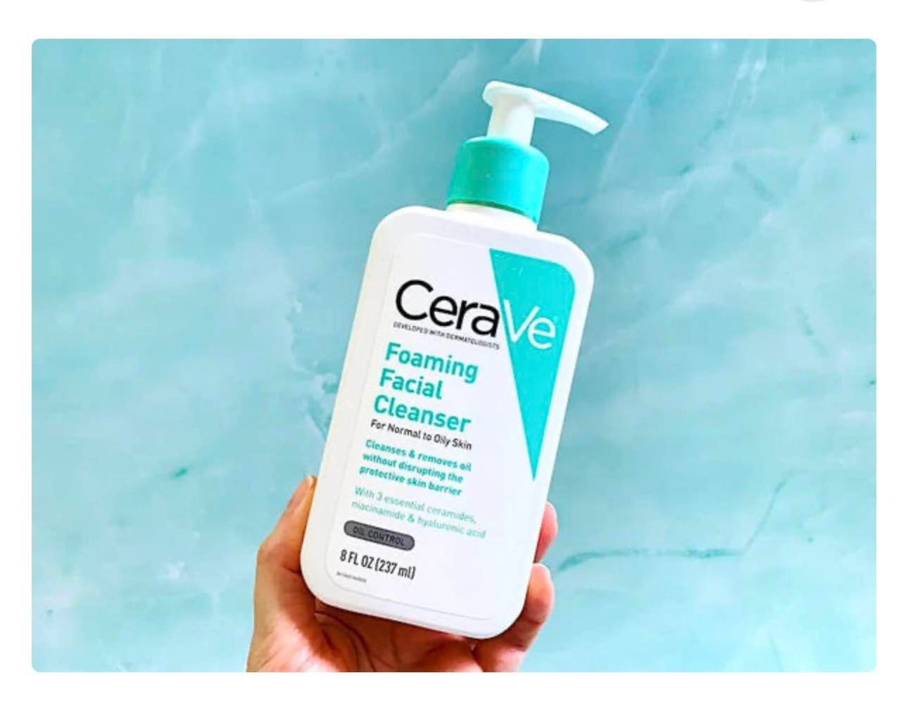 CeraVe Foaming Facial Cleanser for Normal to Oily Skin �Oil Control with Ceramides, Niacinamide & Hyaluronic Acid, 237ml