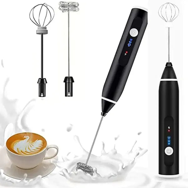 2 in 1 Coffee Beater Rechargeable Smooth Mixing Easy Use Compact Design Comfortable Handling