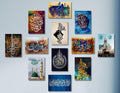 Islamic Calligraphy Wall Art Frames 12 Pcs Set Wooden Sticky Tiles 5x7 Inches Easy Mounting