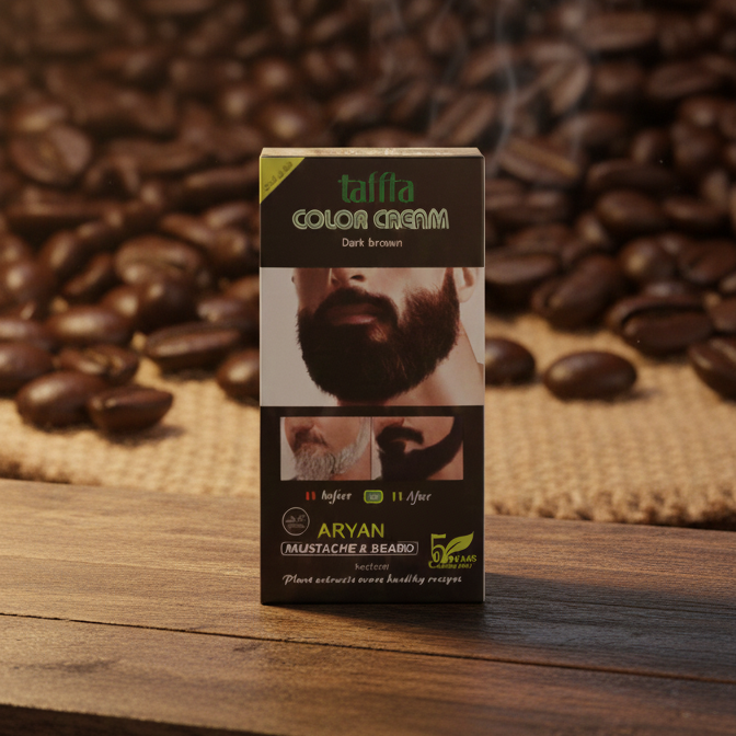 Aryan Mustache & Beard Color Cream (Dark Brown) �5-Minute Instant Grey Coverage with Plant Extracts