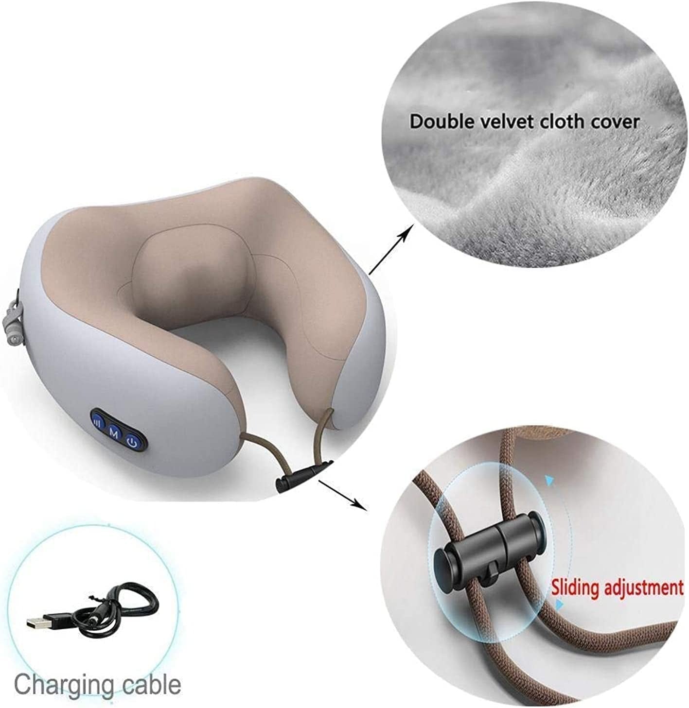 Rechargeable Neck Massager U-Shaped Pillow �Multifunctional Portable Shoulder & Cervical Relaxing Massage for Home, Car, Outdoor