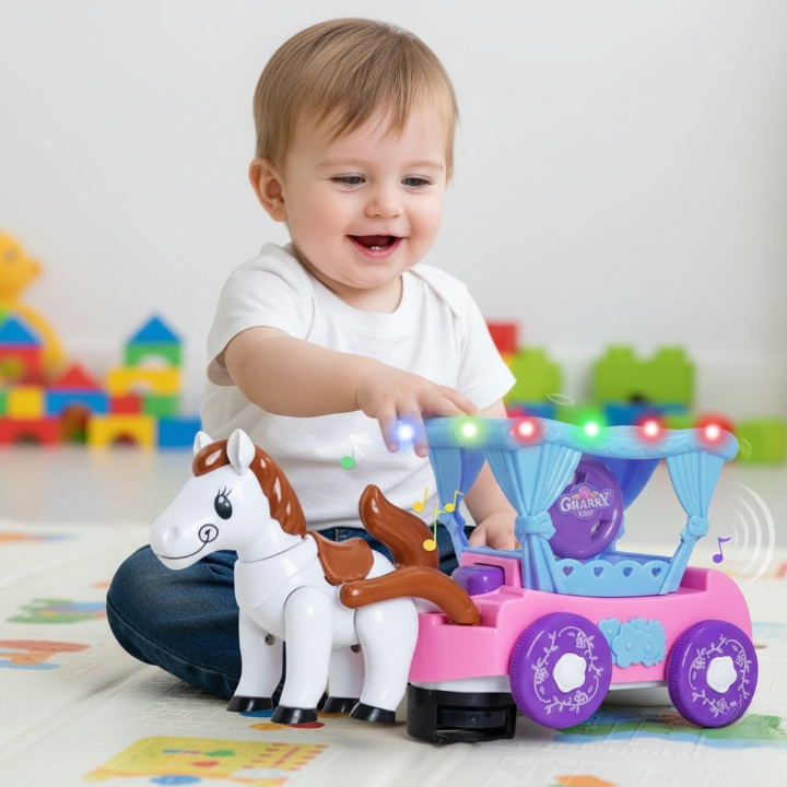 Cartoon Flash Carriage Musical Toy �Light & Sound Fun for Kids