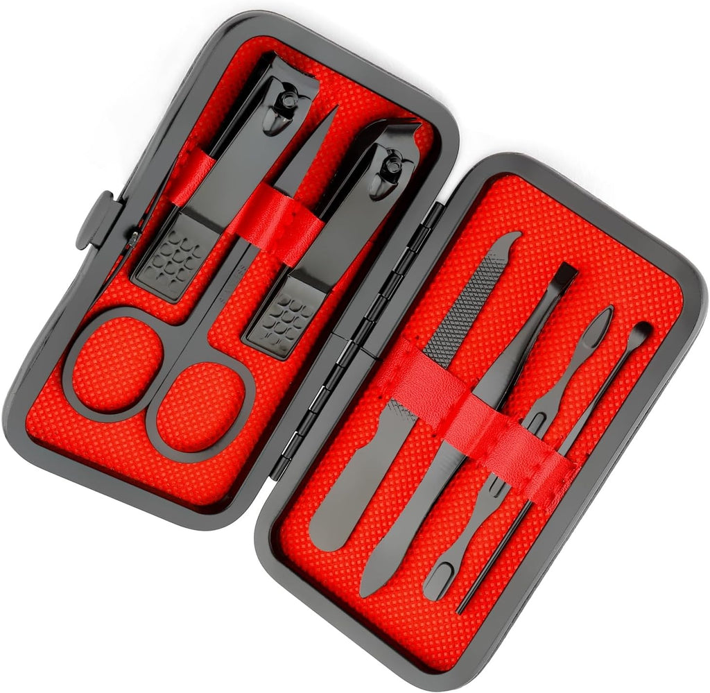 Premium Manicure &amp; Pedicure Kit �Stainless Steel Nail Clippers Set with Grooming Tools for Hand, Foot &amp; Facial Care �Travel Case Included ( 10 PCS Creative Smiley Nail Tool Set )