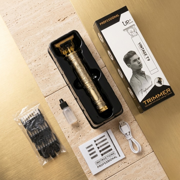 Vintage T9 Professional Hair Trimmer �Cordless Rechargeable Metal Hair & Beard Clipper