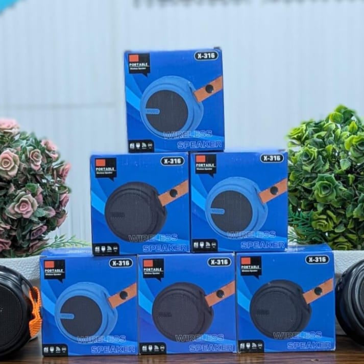 X-316 Mini Bluetooth Speaker �Multi-Function Portable Wireless Outdoor Speaker with USB, TF Card & FM Radio (Random Color)
