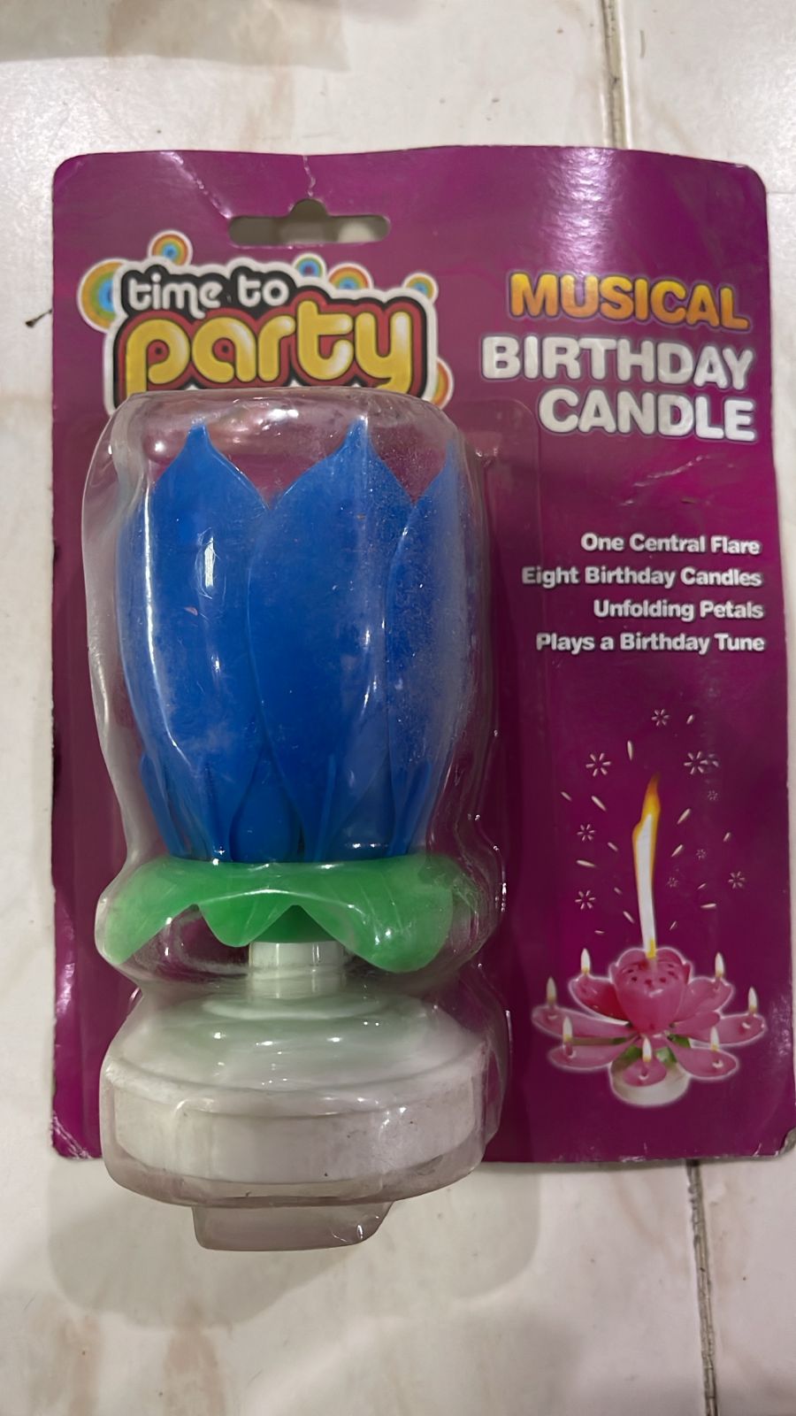 MUSICAL BIRTHDAY FLOWER CANDLE (RANDOM COLORS)