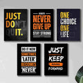 6 PC Wall Decor Cardboard Phototiles With Double Tape For Back Sticking Black Yellow Motivational Quotes(8*11size)