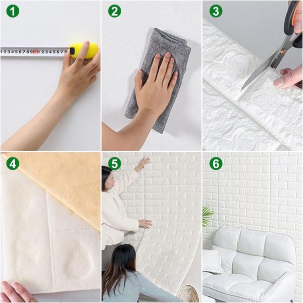 3d Wall Stickers Faux Brick White Brick – photo 1