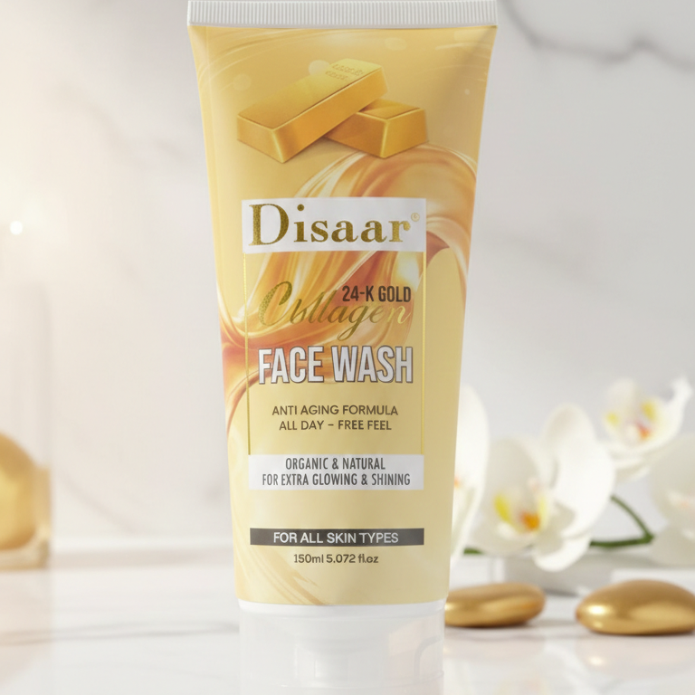 Disaar 24K Gold Face Wash Liquid For All Skin Types 150Ml Anti Aging Formula Organic And Natural Cleanser