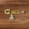 Mashallah Safety Pin with Rhinestone Bear Charm �Islamic Baby Gift & Protection Accessory