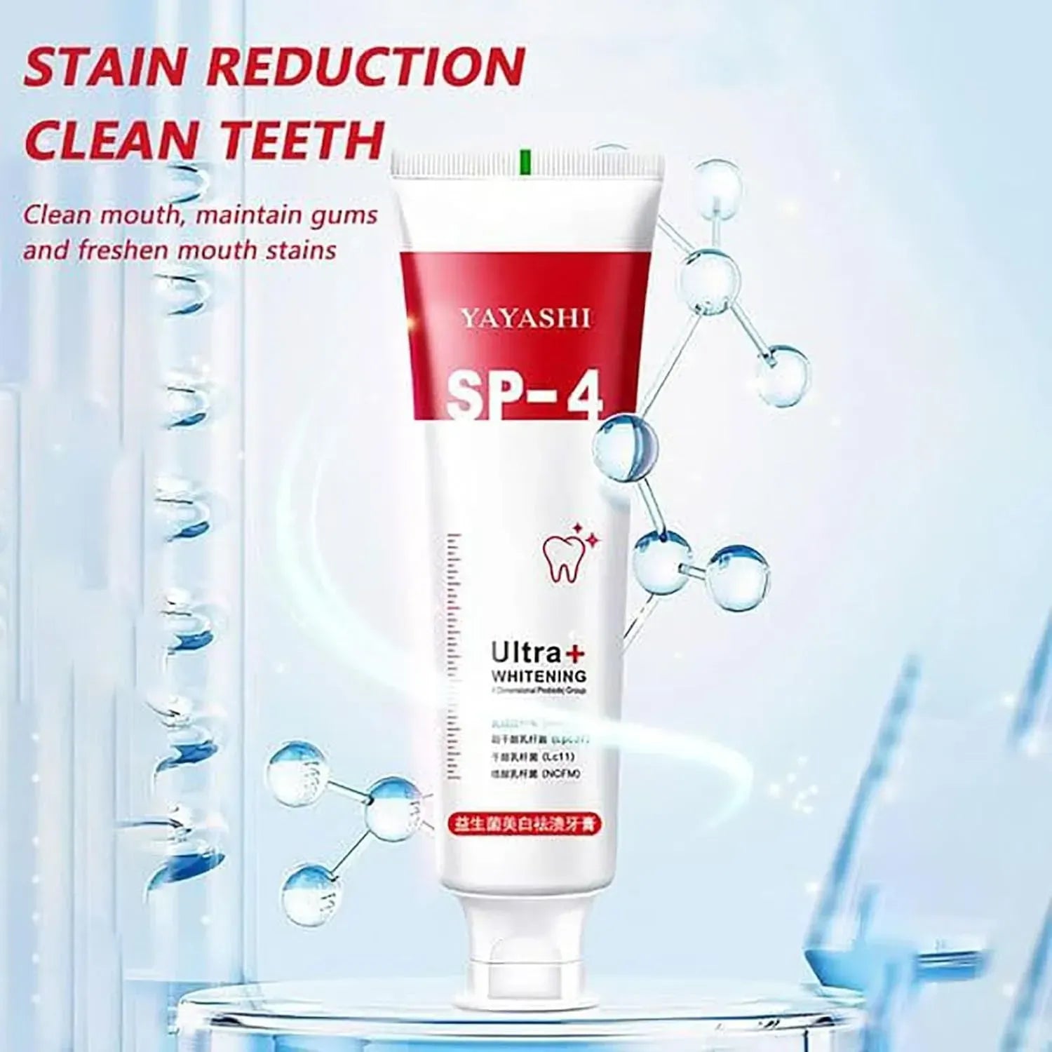 Yayashi SP 4 Ultra Whitening Toothpaste �Strong Stain Removal & Fresh Breath Daily Oral Care (120g)