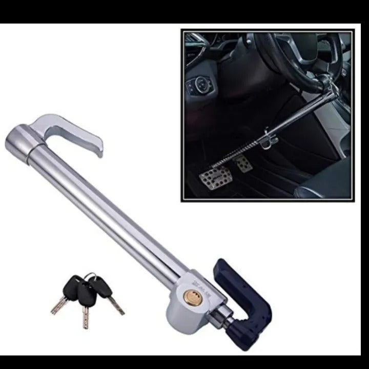 Steering to Pedal Lock Anti Theft Double Hook Steel Lock for all Cars