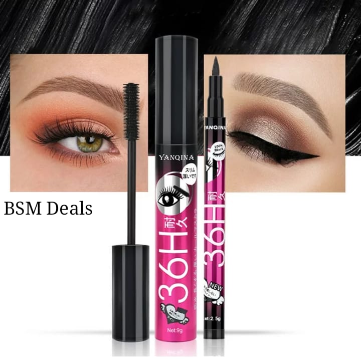4 in 1 Glam Makeup Bundle �Lip Tint, Eyeshadow Palette & 36H Mascara Set
