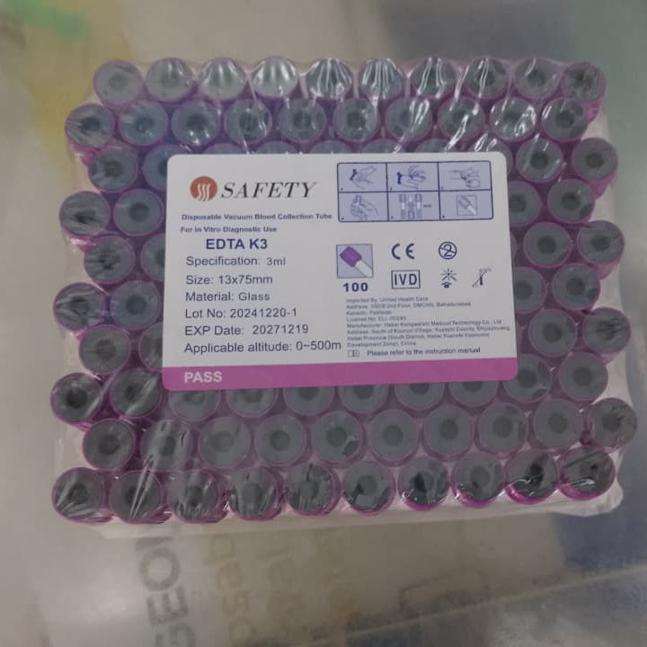 100Pcs Safety Blood Collection Tube erfect Choice For Medical Blood Storage And Laboratory Needs - 3ML