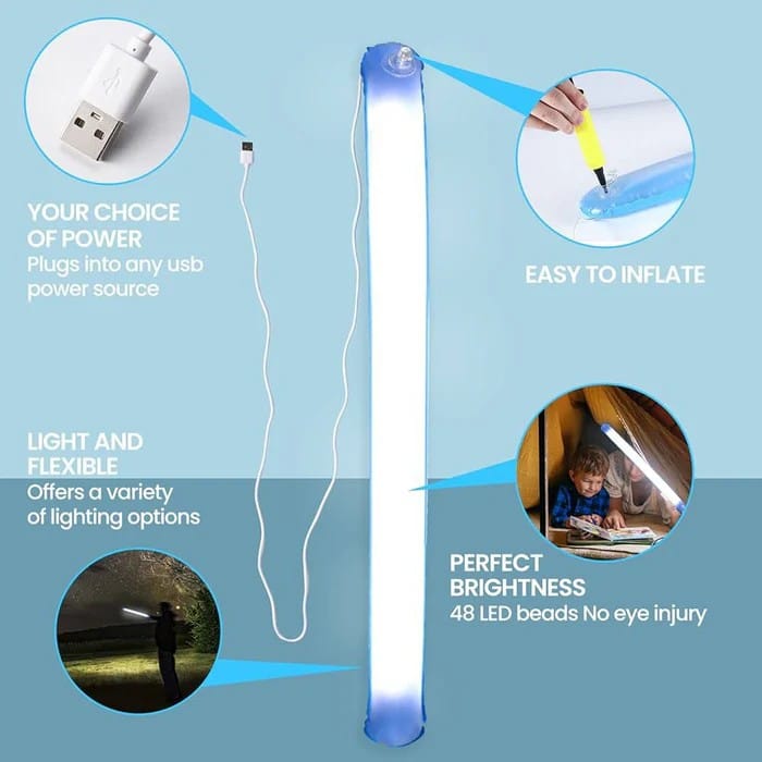 Foldable Inflatable LED Camping Light with Magnetic