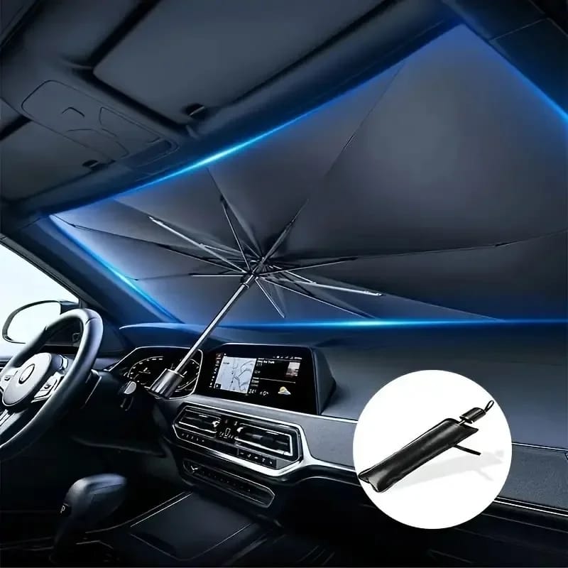Premium Car Windshield Sun Shade Umbrella �Foldable UV Reflector & Heat Insulation Cover