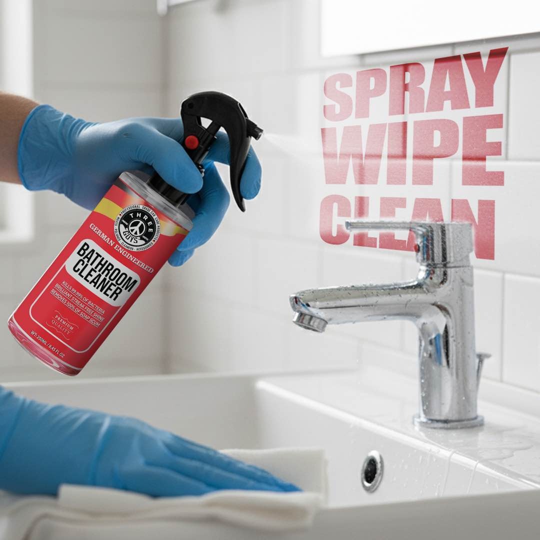 Three Guys Bathroom Cleaner 250ml Powerful Germ Killing Soap Scum Remover With Streak Free Shine
