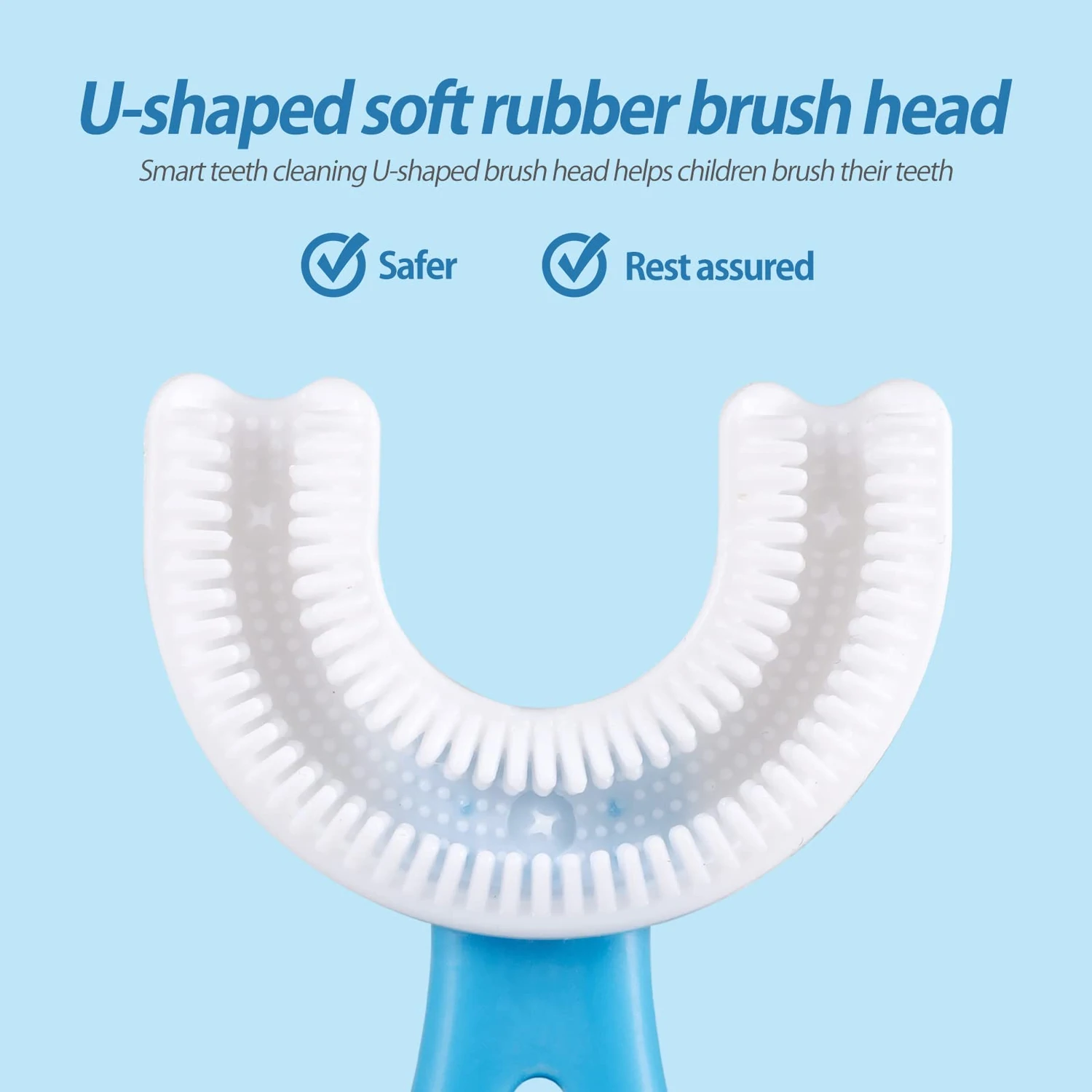 (Without Box)1 PC - 360 Degree U-Shaped Baby Toothbrush Children Child Toothbrush Teethers Baby Brush Silicone Kids Teeth Oral Care Cleaning (random color)
