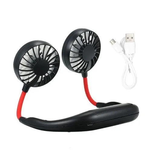 Mini Neck Fan | Usb Rechargeable Fan, 3 Mode , 7 Wings (Random Colors)