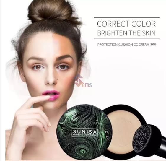 Sunisa Foundation Base 20g Waterproof Mushroom Head Air Cushion BB Cream Nude Liquid Foundations  (with yanqina 36H liner )