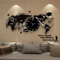 3D Digital World MAP Wooden Wall Clock – photo 1
