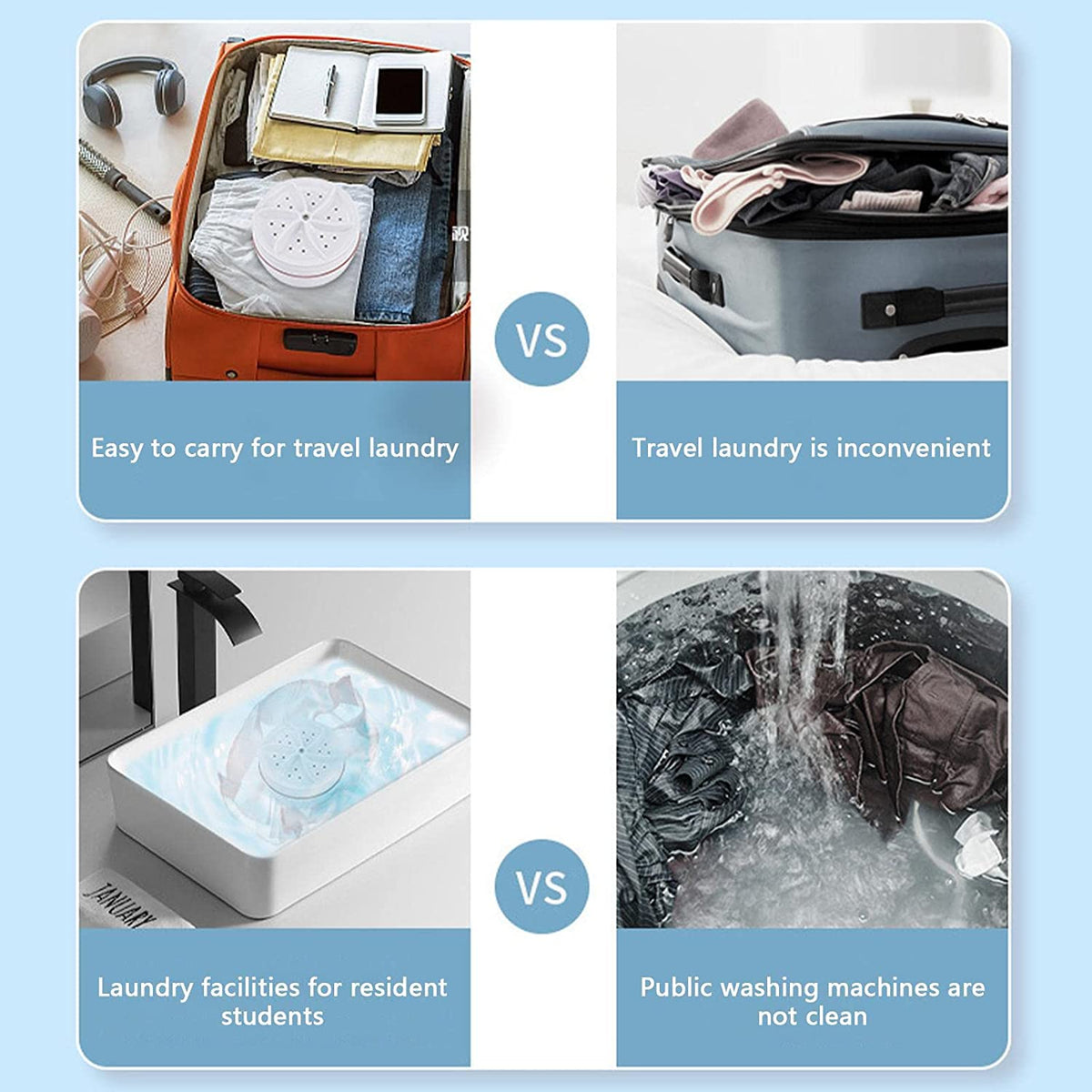 Mini Washing Machine Portable Ultrasonic Turbine Washer – photo 5