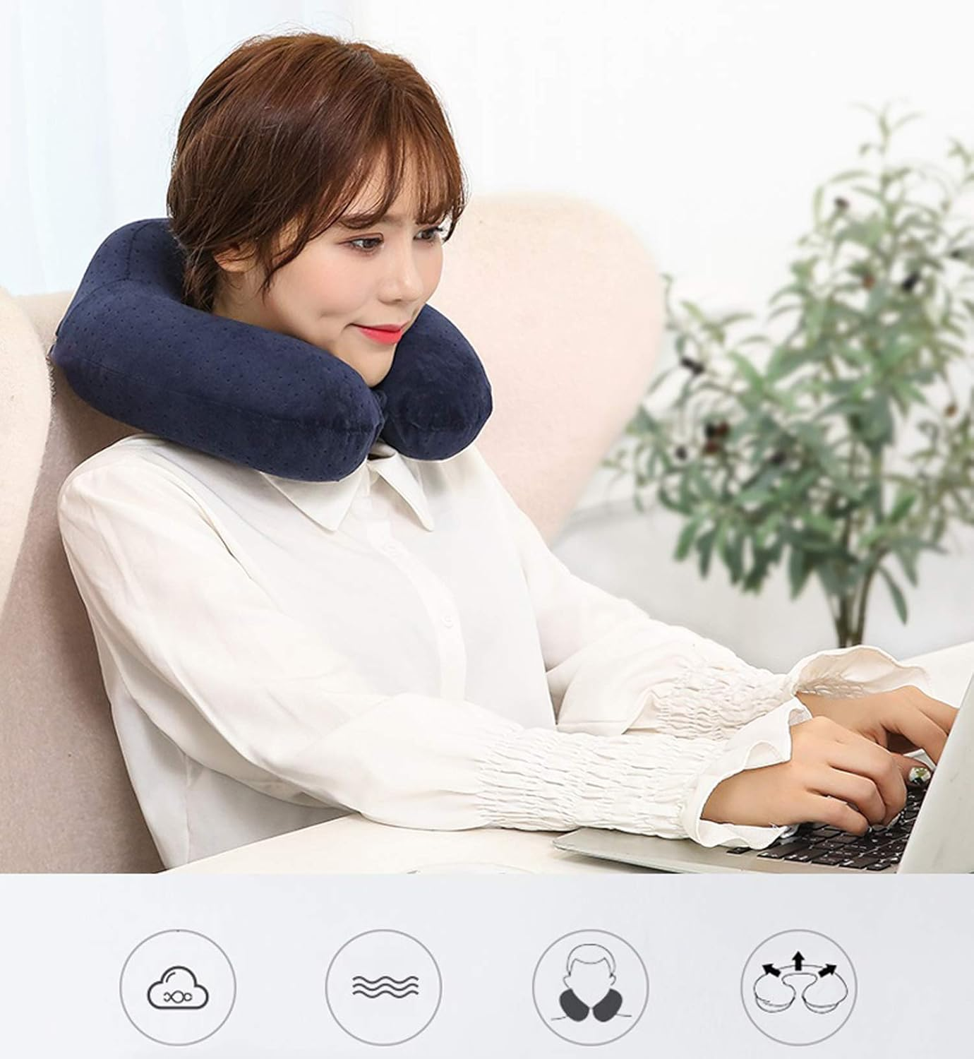 Imported U Shaped Pillows for Sleeping - Portable Travel Neck Pillows for Adults - Neck Pillow for Flight, Car &amp; Home - Random Color ( Multi Design)