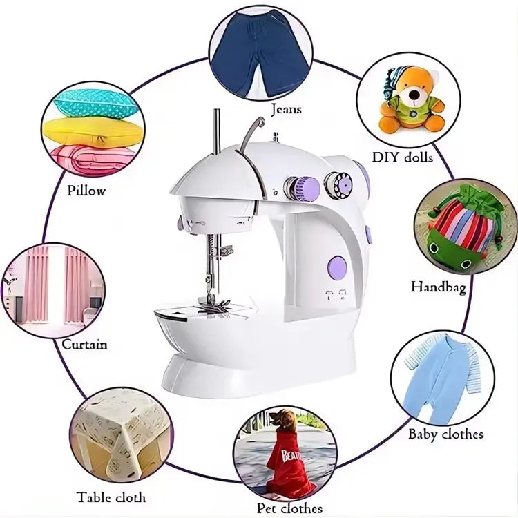 Portable Mini Dual-Speed Electric Sewing Machine with Foot Pedal & Accessory Kit