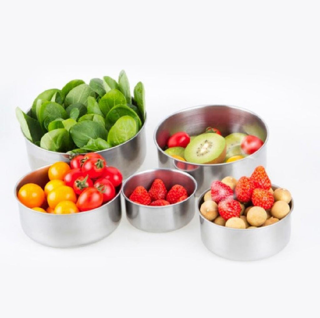 Premium 5pc Set Stainless Steel Bowl with Lid