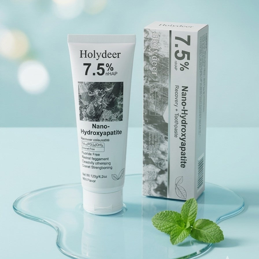 Holydeer 7.5% nHAP Nano-Hydroxyapatite Recovery Toothpaste | Fluoride-Free Enamel Strengthening & Sensitivity Relief | Mint Flavor (100g)