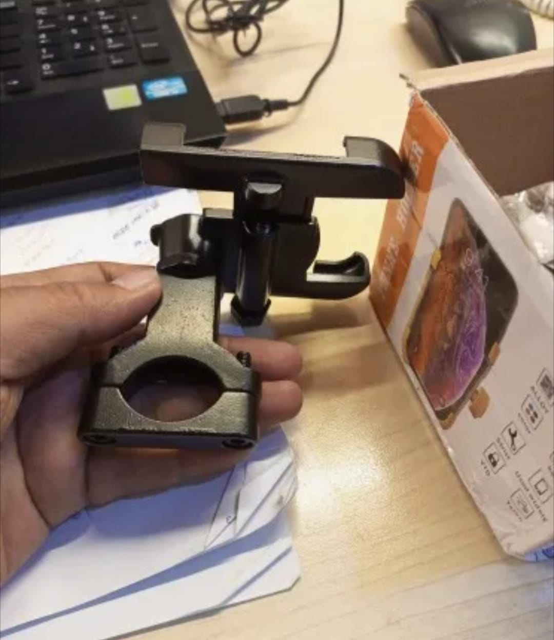 Aluminum Alloy Bike & Motorcycle Handlebar Phone Holder | Universal Mobile Stand Mount Bracket (Metal Body)