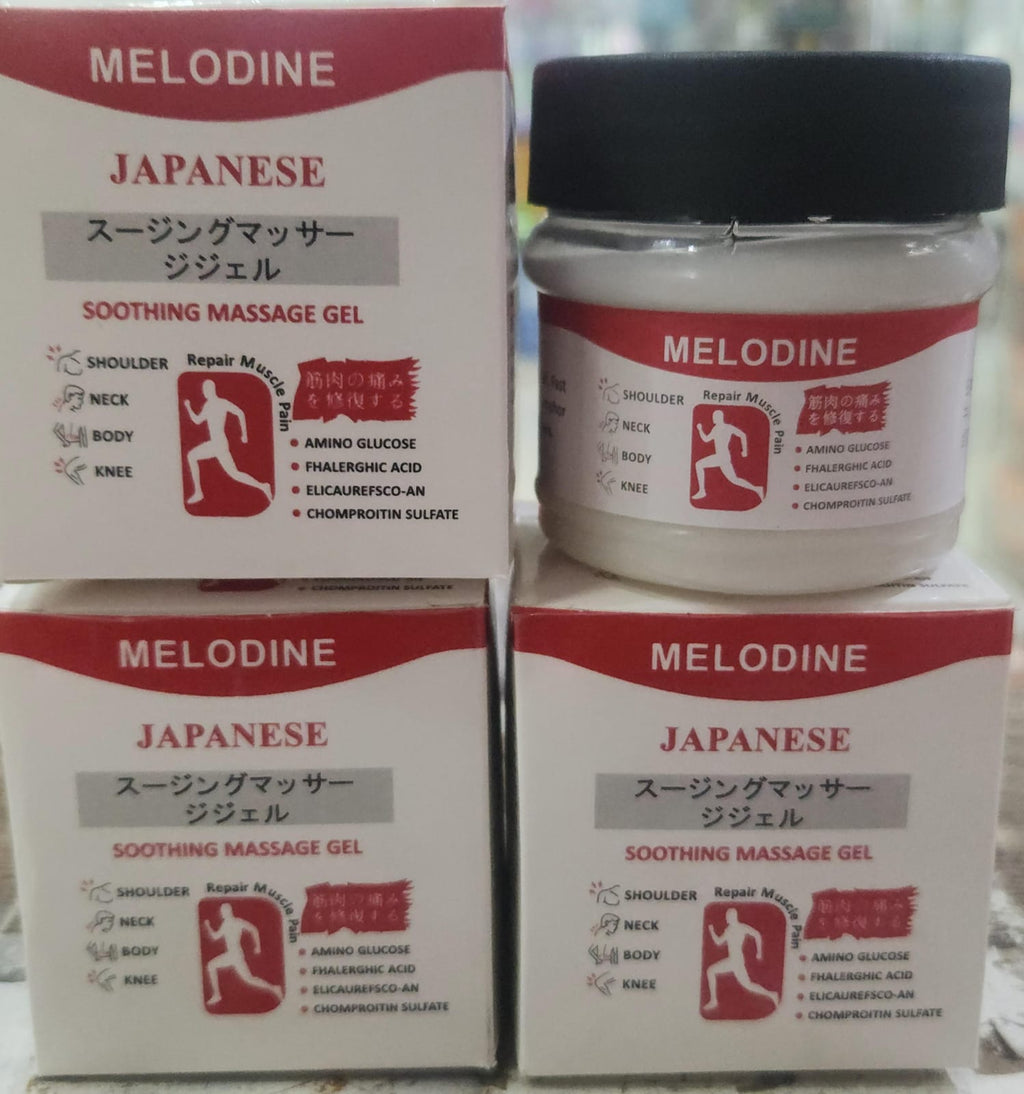 MELODINE Japanese Soothing Massage Gel �Muscle & Joint Pain Relief Cream For Shoulder, Neck, Back & Knee �Fast-Absorbing Herbal Formula (100g)