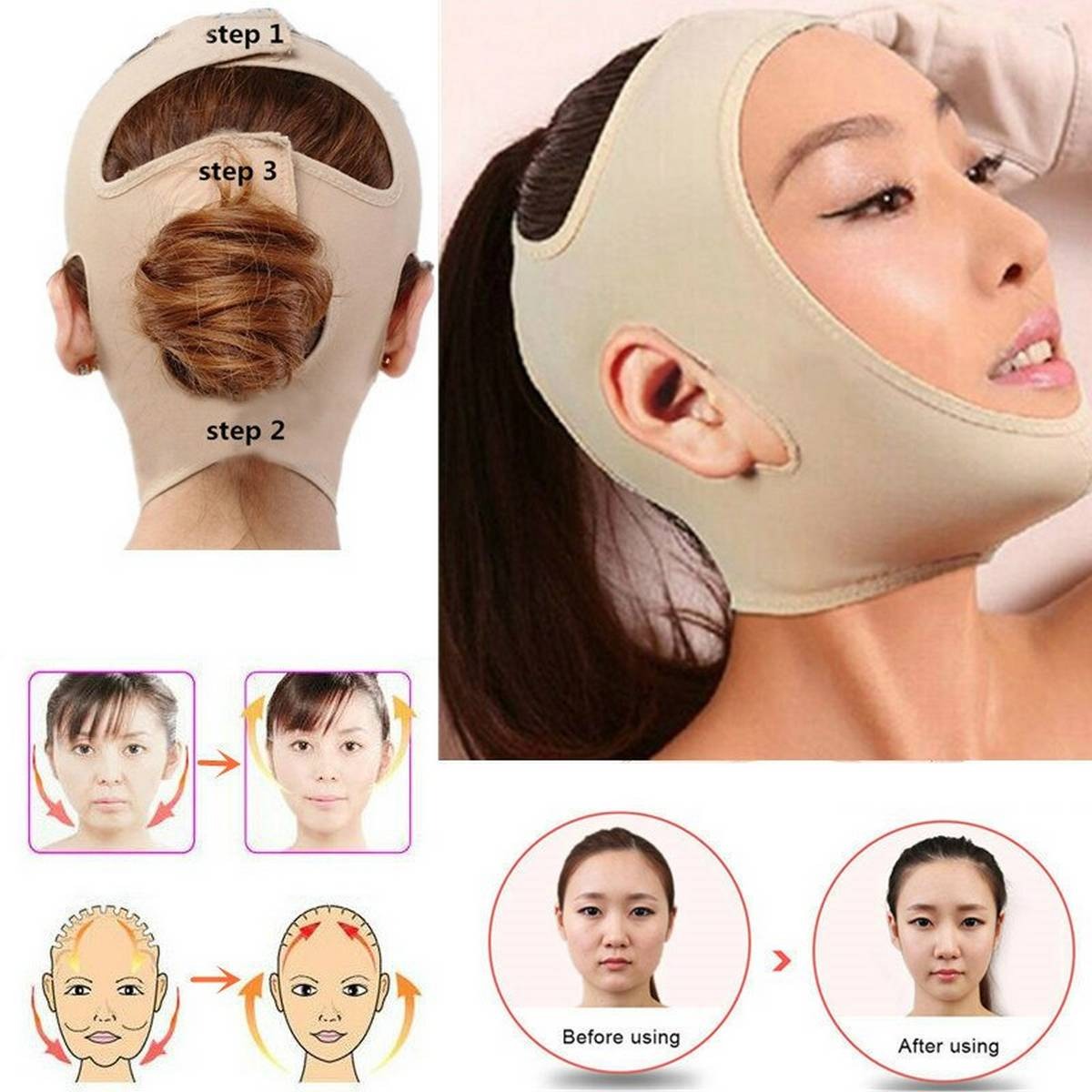 Face Slimming Mask For Double Chin Breathable V Shape Lifting Belt Anti Wrinkle Facial Slimmer For Women