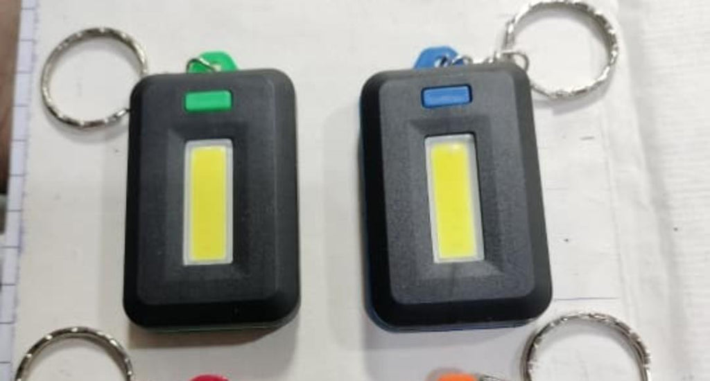 Mini COB LED Keychain Flashlight 3 Modes | Portable Rechargeable Keychain Torch | Emergency Pocket Light (Random Color)