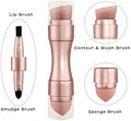 Max Factor x 4 in 1 makeup brush  Set Portable Mini Travel Makeup Brushes Makeup Brush Mini 4 in 1 Kit for Travel Cosmetic Applicator Foundation Sponges Brushes Concealer Professional Make Up Tools (random color)