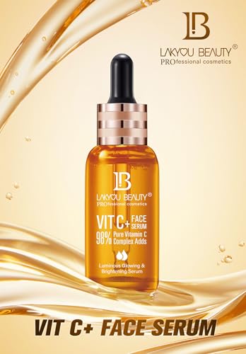 Lakyou Beauty Vitamin C Face Serum �98% Pure Vitamin C Complex for Luminous Glow, Brightening, Firming &amp; Repairing, 50ml