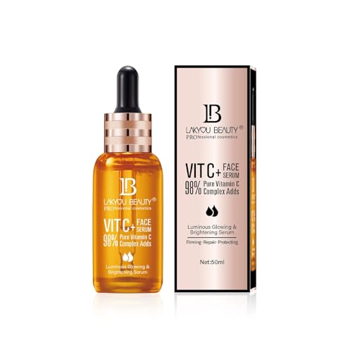 Lakyou Beauty Vitamin C Face Serum �98% Pure Vitamin C Complex for Luminous Glow, Brightening, Firming &amp; Repairing, 50ml