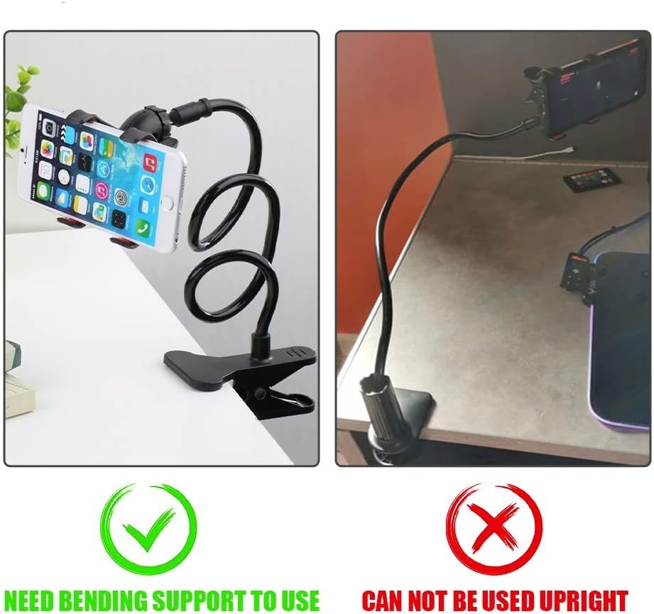 Flexible Snake Mobile Stand �Adjustable Lazy Phone Holder for Desk, Bed & Table (Random Color)