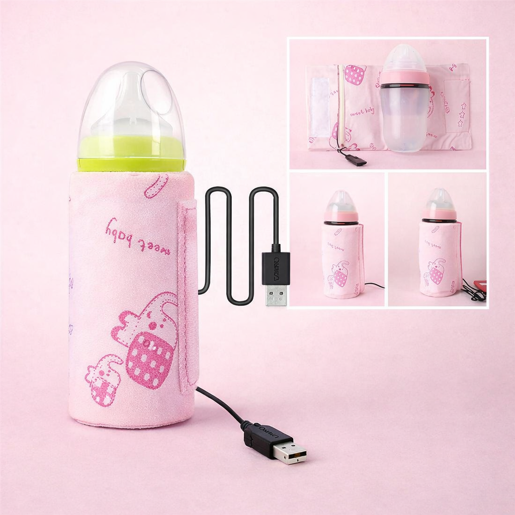 USB Portable Travel Milk Warmer Bag Cycle Constant Temperature Smart Feeding Bottle Heating Cover