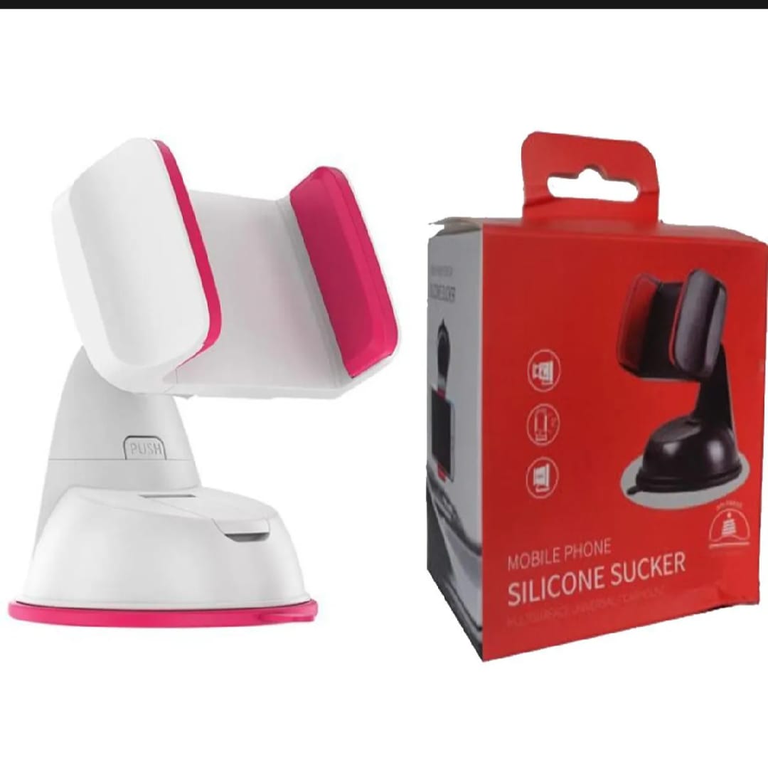 360? Rotation Universal Car Phone Holder �Dashboard & Windscreen Suction Mount Stand | Silicone Suction Cup Phone Bracket (Random Color)