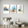 Set of 3 Premium Wall Art Photo Tiles �Modern Home Decor Sets 8x11