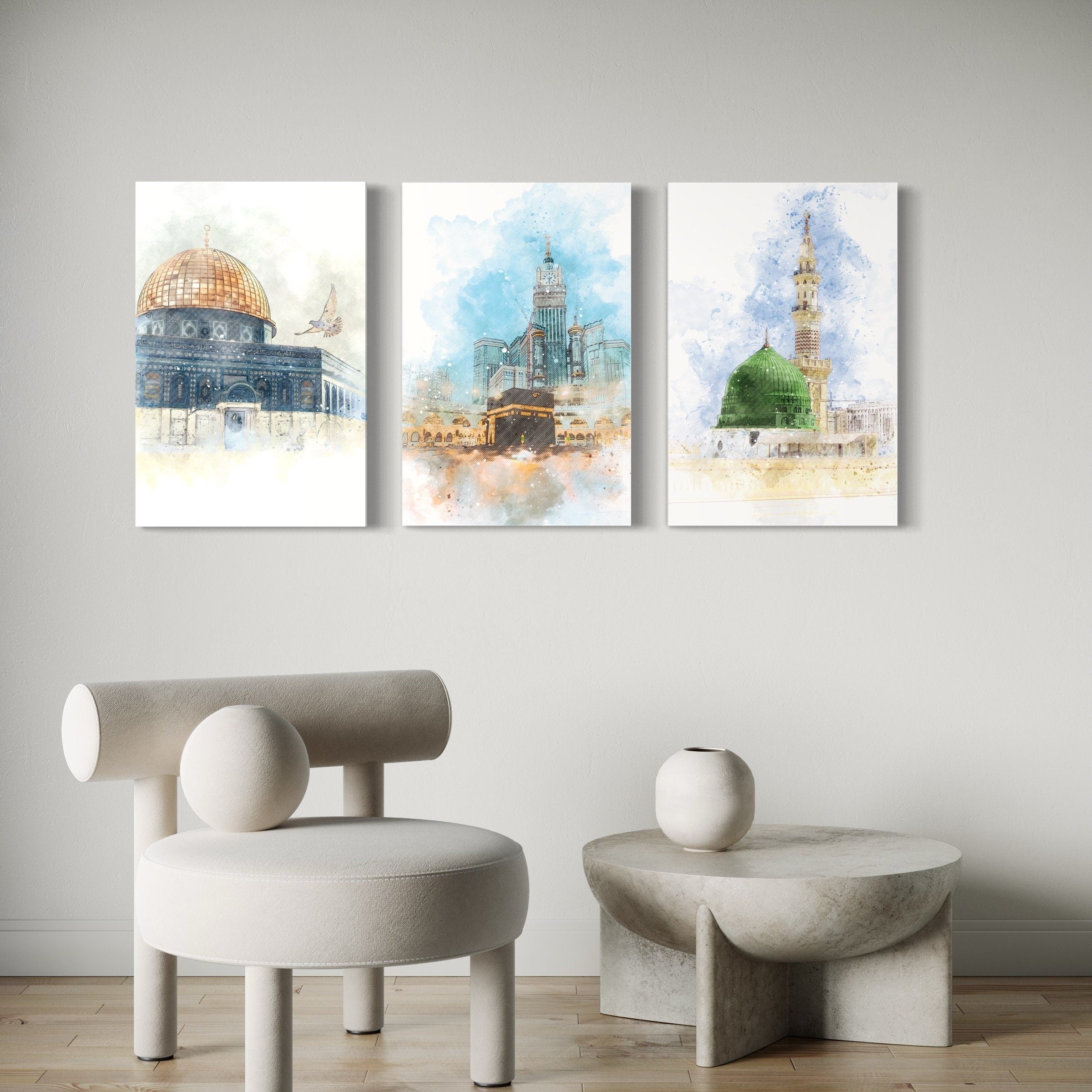 Set of 3 Premium Wall Art Photo Tiles �Modern Home Decor Sets 8x11