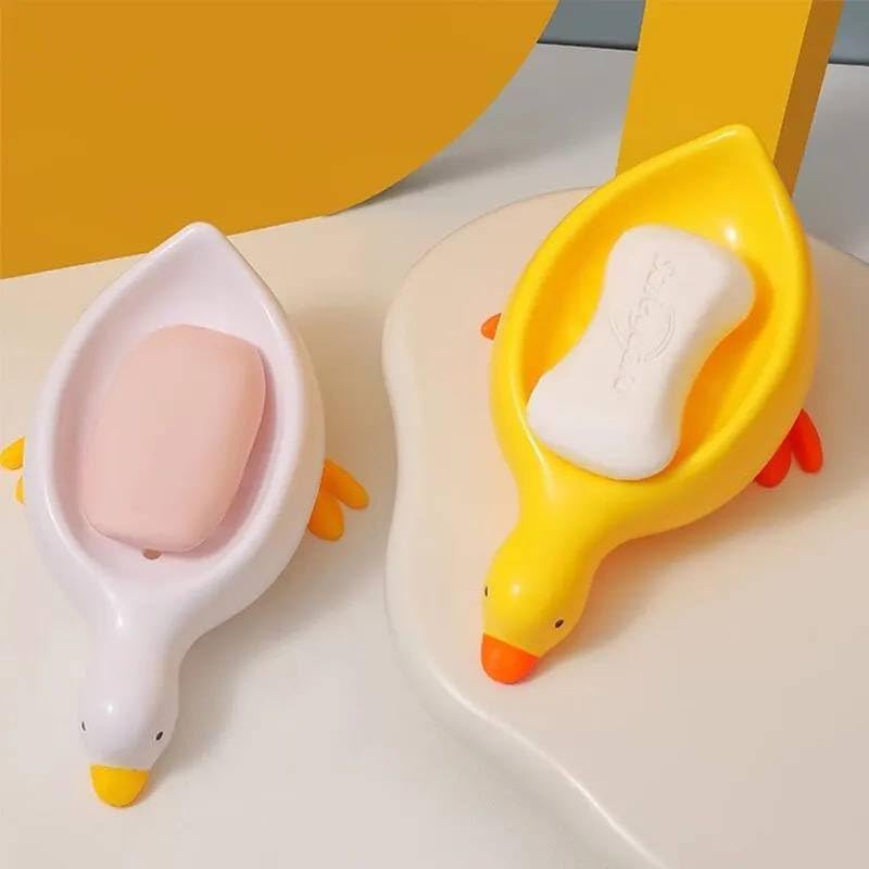 1 Pc Duck Soap Holder, Cute Soap Drying Rack, Kitchen Bathroom Shelf Floor Type Soap Holder, Portable Countertop Soap Organizer, Soap Case for Shower Bathroom Kitchen (random color)
